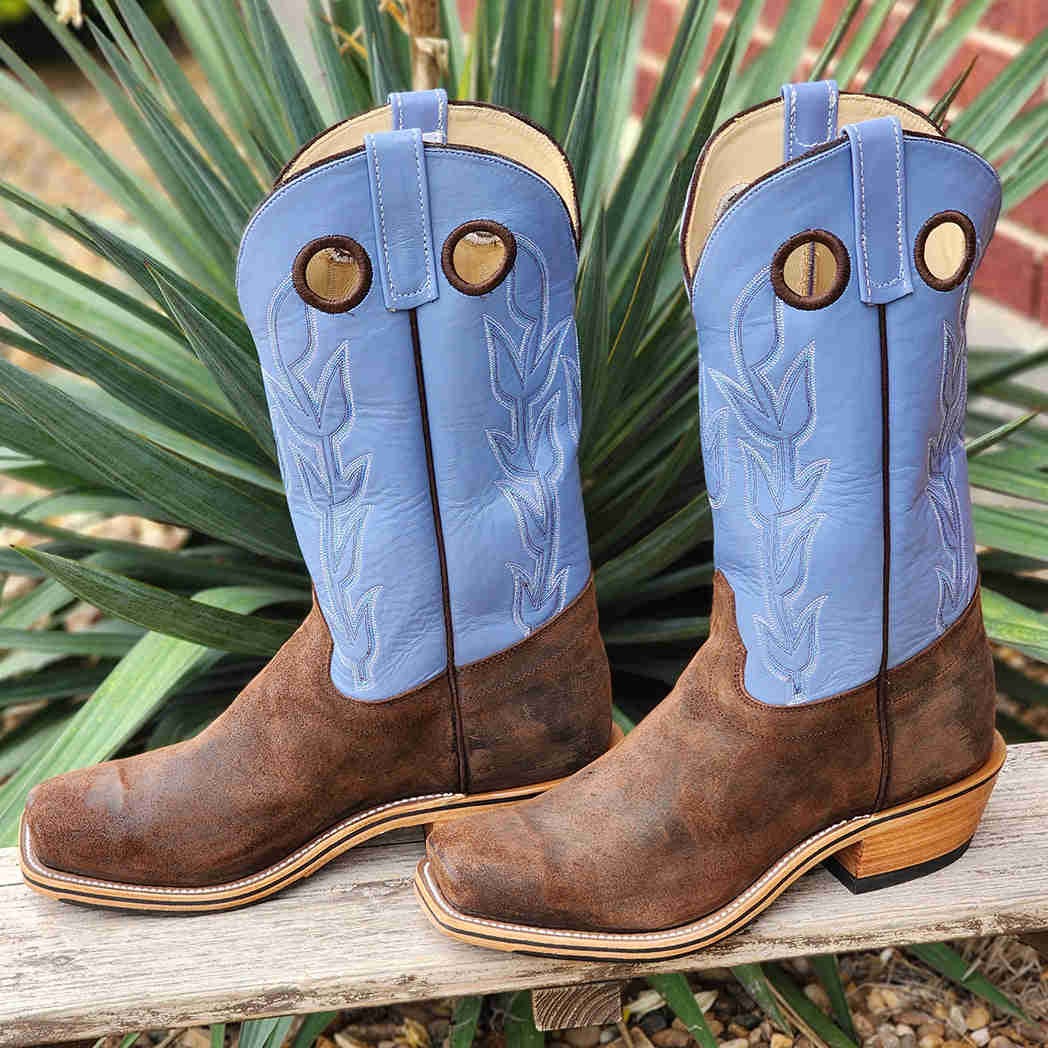 Olathe Men's Waxy Kudu Work Boots with Blue Tops - Durable & Stylish