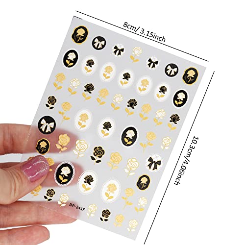 5D Flower Nail Art Stickers - 3D Embossed Floral Designs for DIY Manicures