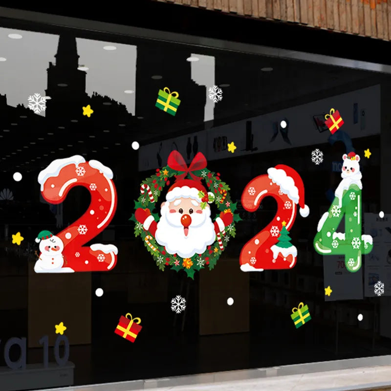 2024 Festive Christmas Window Sticker Set