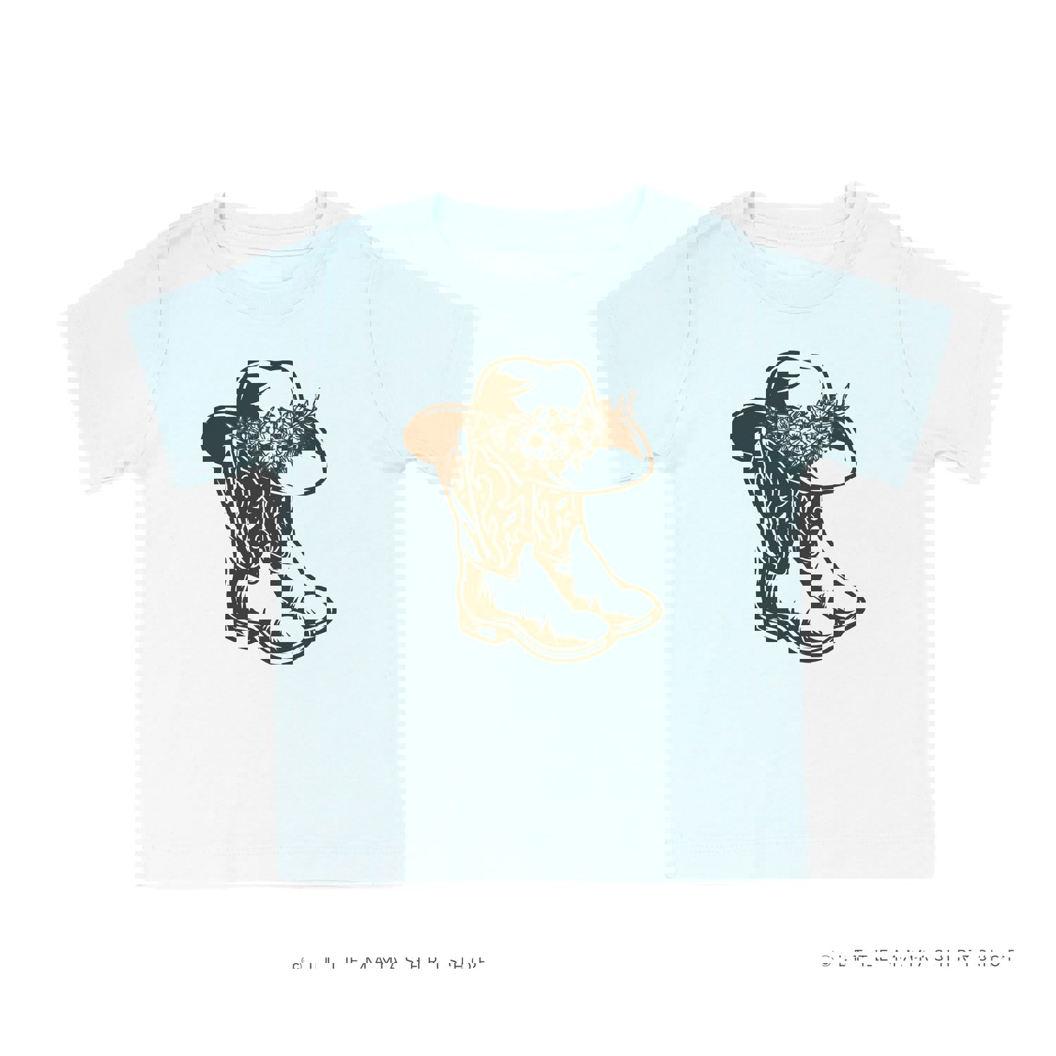 Cowgirl Boots w/ Hat and Flowers - Unisex Child Shirt