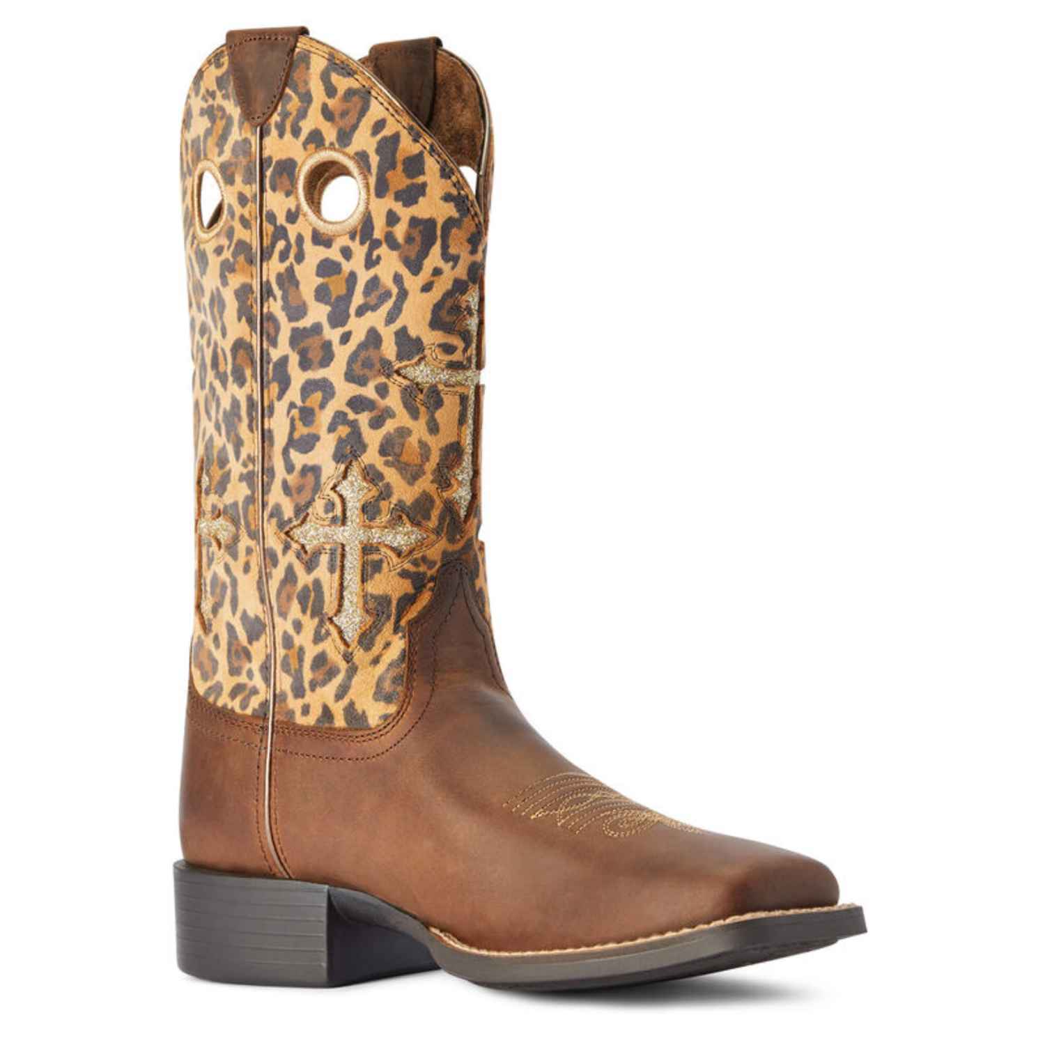Ariat Women's Round Up Crossroads Western Boot - Distressed Tan