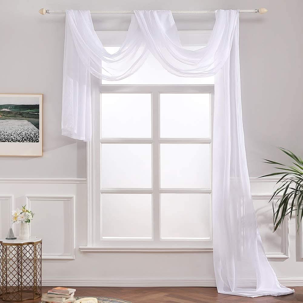 MIULEE Elegant Sheer Voile Window Topper