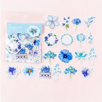 45pcs Vibrant Flower Stickers Set for Creative Journaling and Scrapbooking