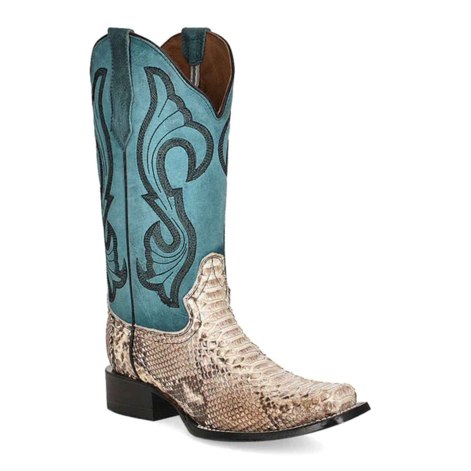 CORRAL Women's Natural Turquoise Python Western Boots - L5906