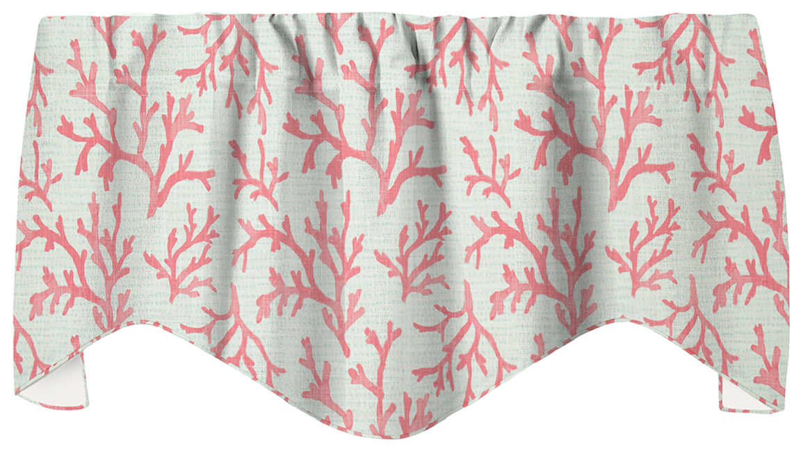 Elegant Coral Pink Swag Valances for Windows, USA-Made Cotton Curtains