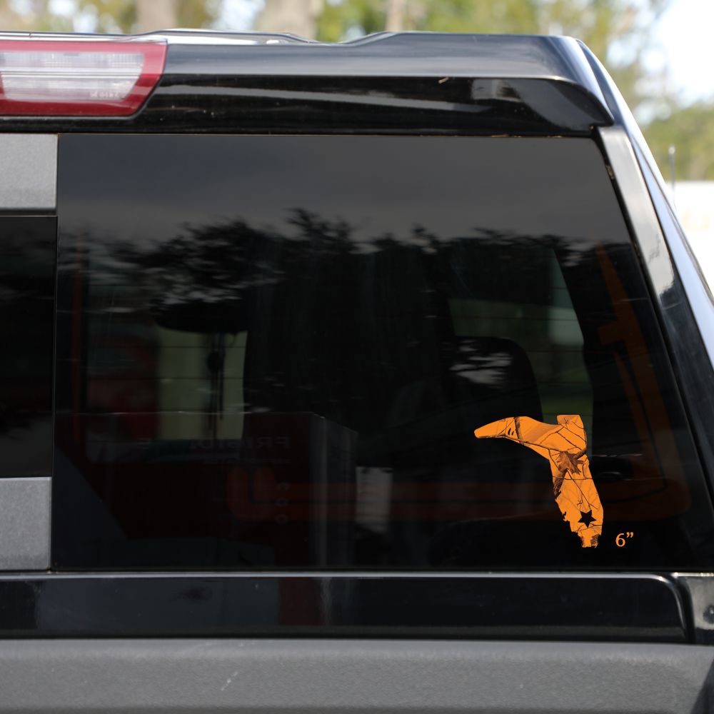 Orange Camo Boot Logo Vinyl Decal