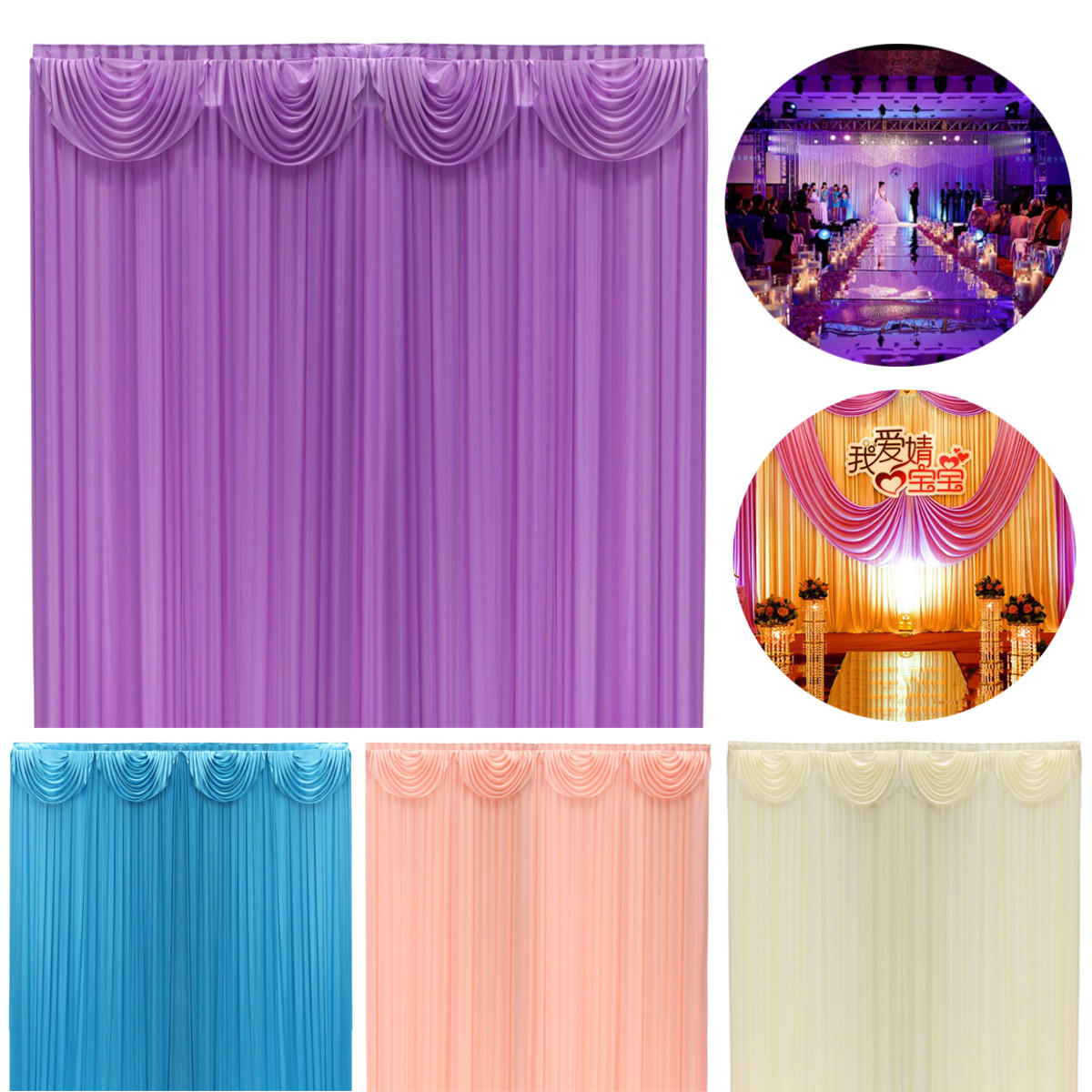 Elegant White Cloth Backdrop with Removable Swag for Events