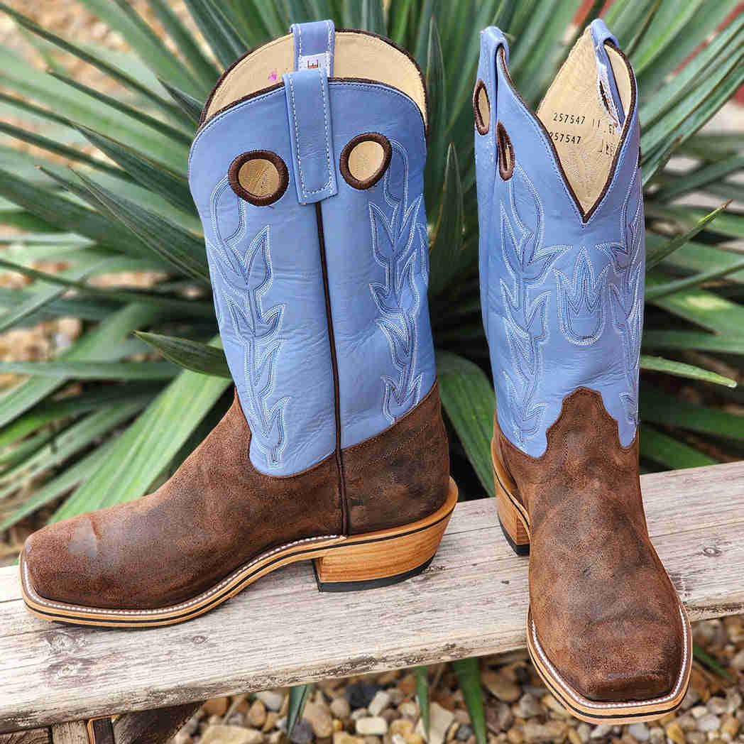 Olathe Men's Waxy Kudu Work Boots with Blue Tops - Durable & Stylish