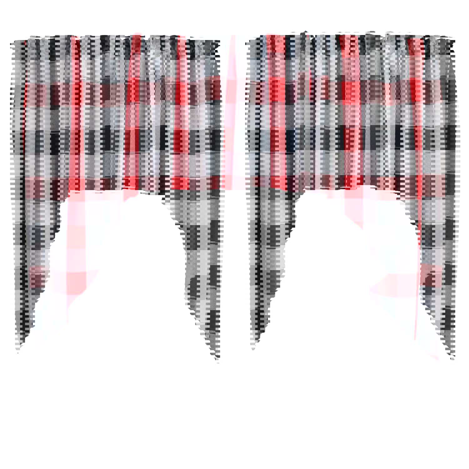 Buffalo Check Poplin Swag Window Valance Set, 72" Wide x 36" Tall