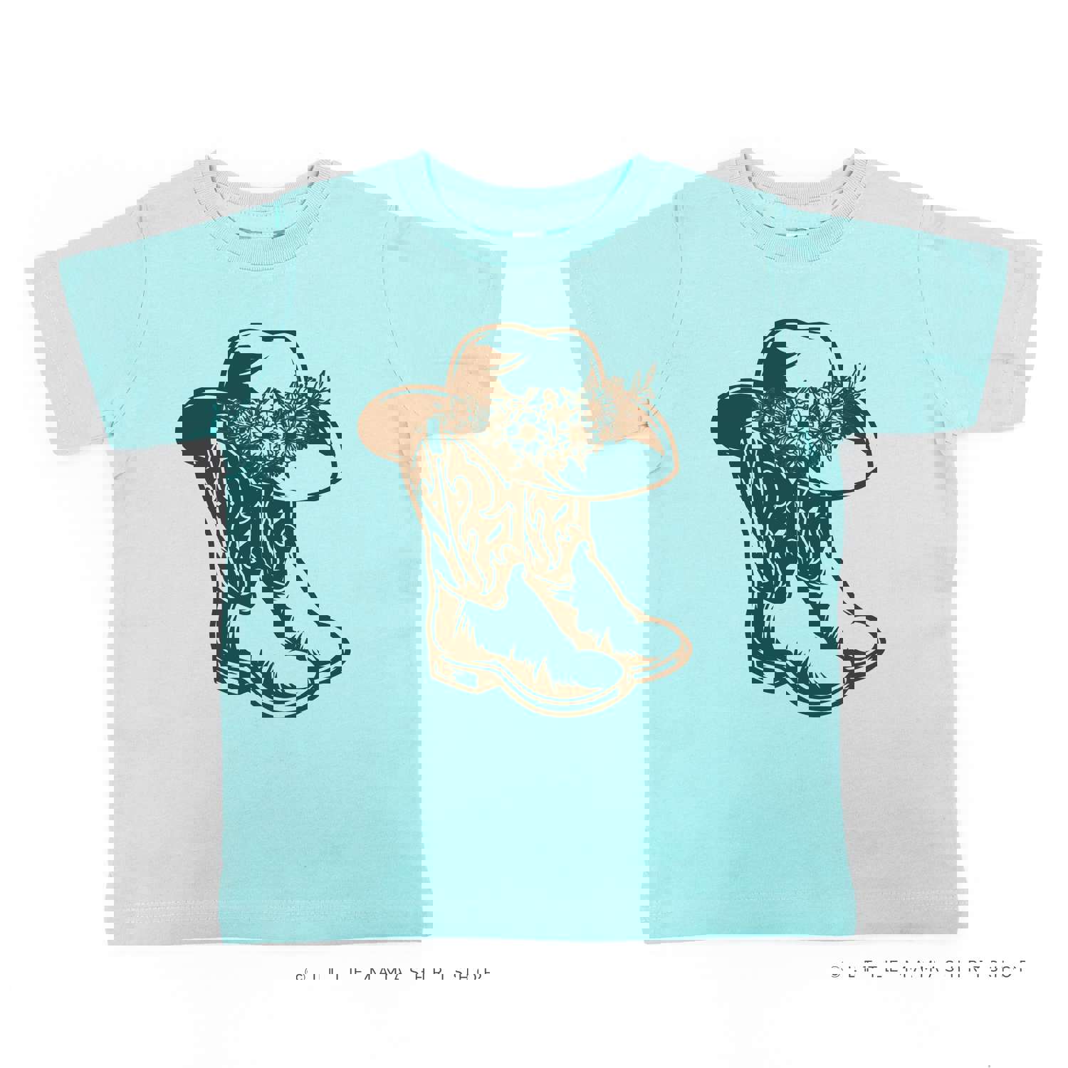 Cowgirl Boots w/ Hat and Flowers - Unisex Child Shirt