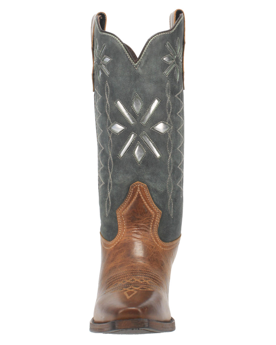 Women's Passion Flower Western Boots with Diamond Inlays