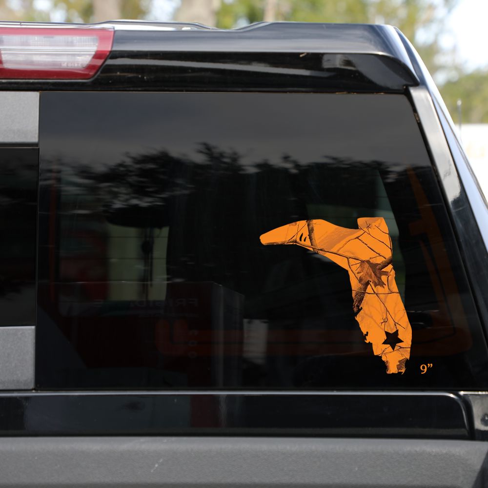 Orange Camo Boot Logo Vinyl Decal