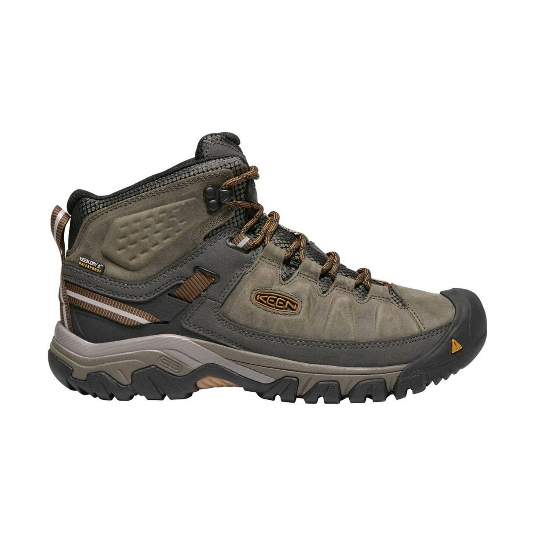 KEEN Men's Targhee III Waterproof Mid Hiking Boot - Black Olive/Golden Brown