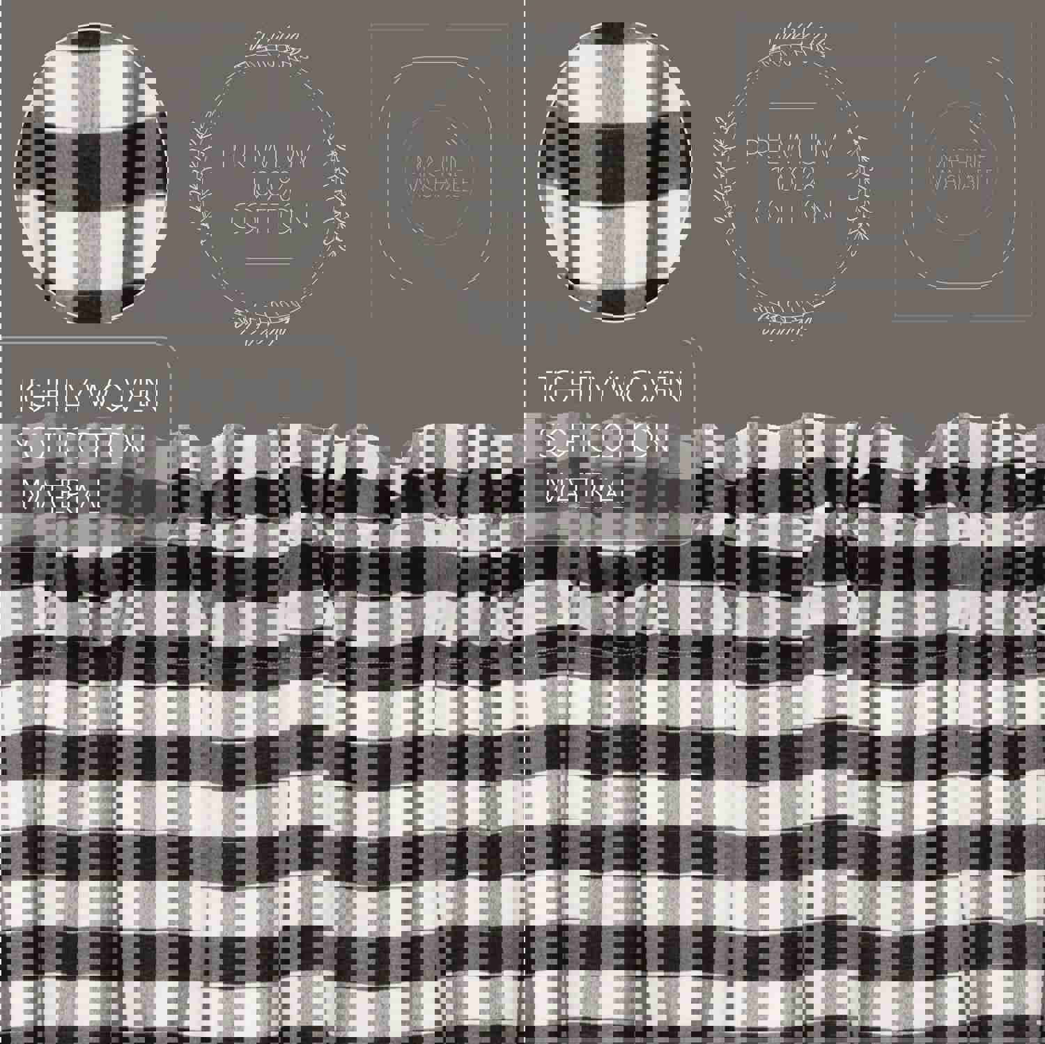 Annie Buffalo Check Prairie Swag Set - Modern Farmhouse Window Curtains