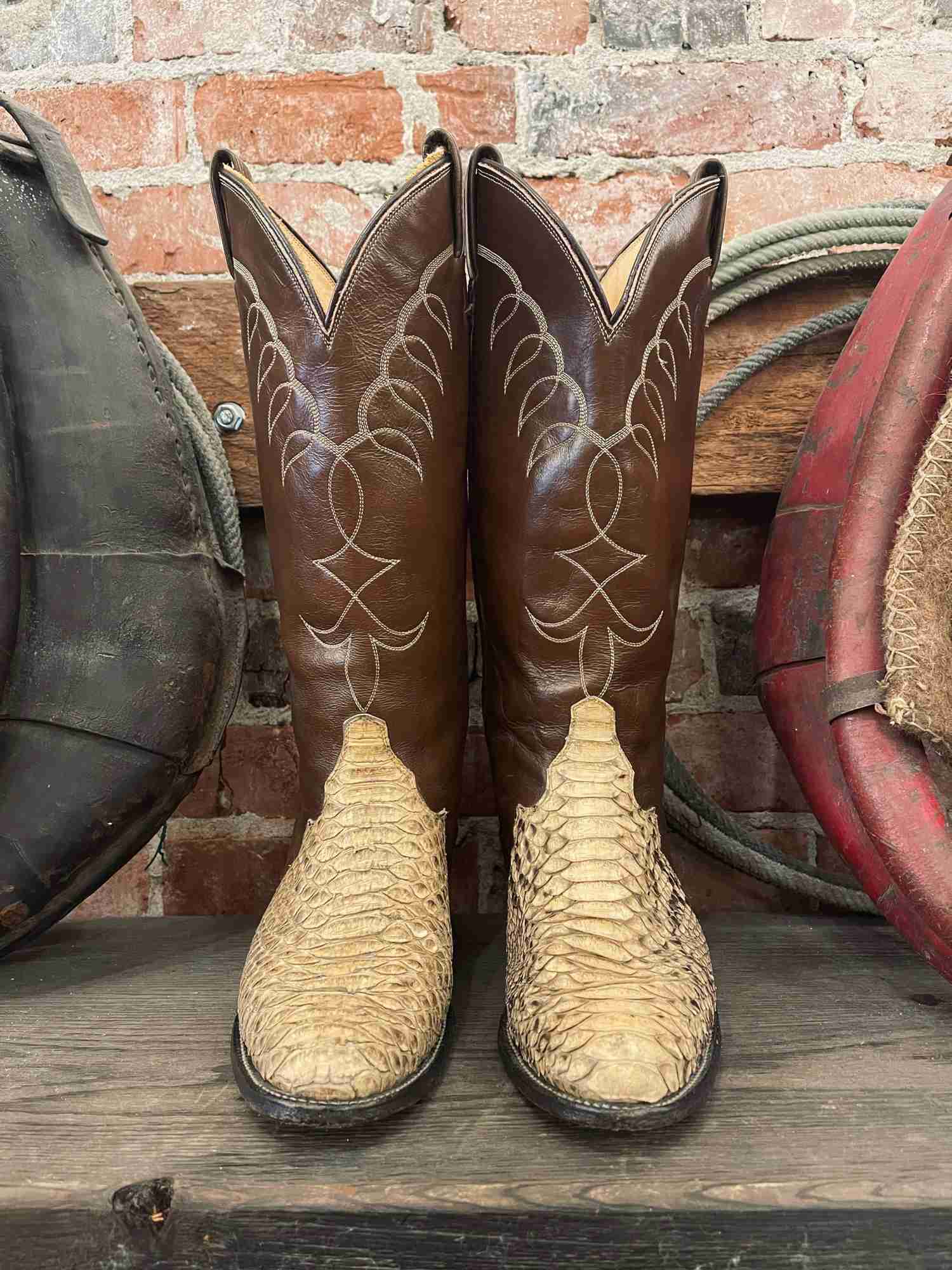 Tony Lama Black Label Cowboy Boots - Size 7 Wide