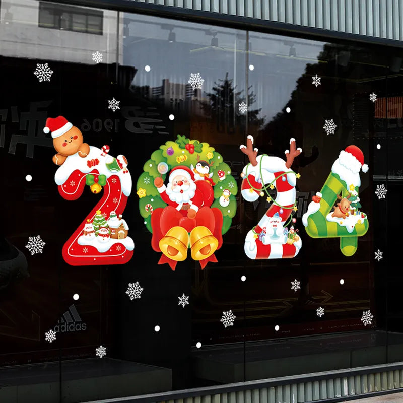 2024 Festive Christmas Window Sticker Set