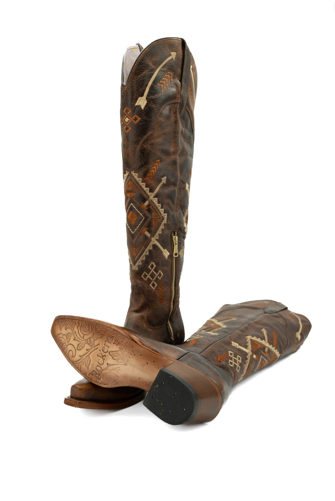 The Itzel Arona XL Cowgirl Boots - Embroidered Leather Western Style