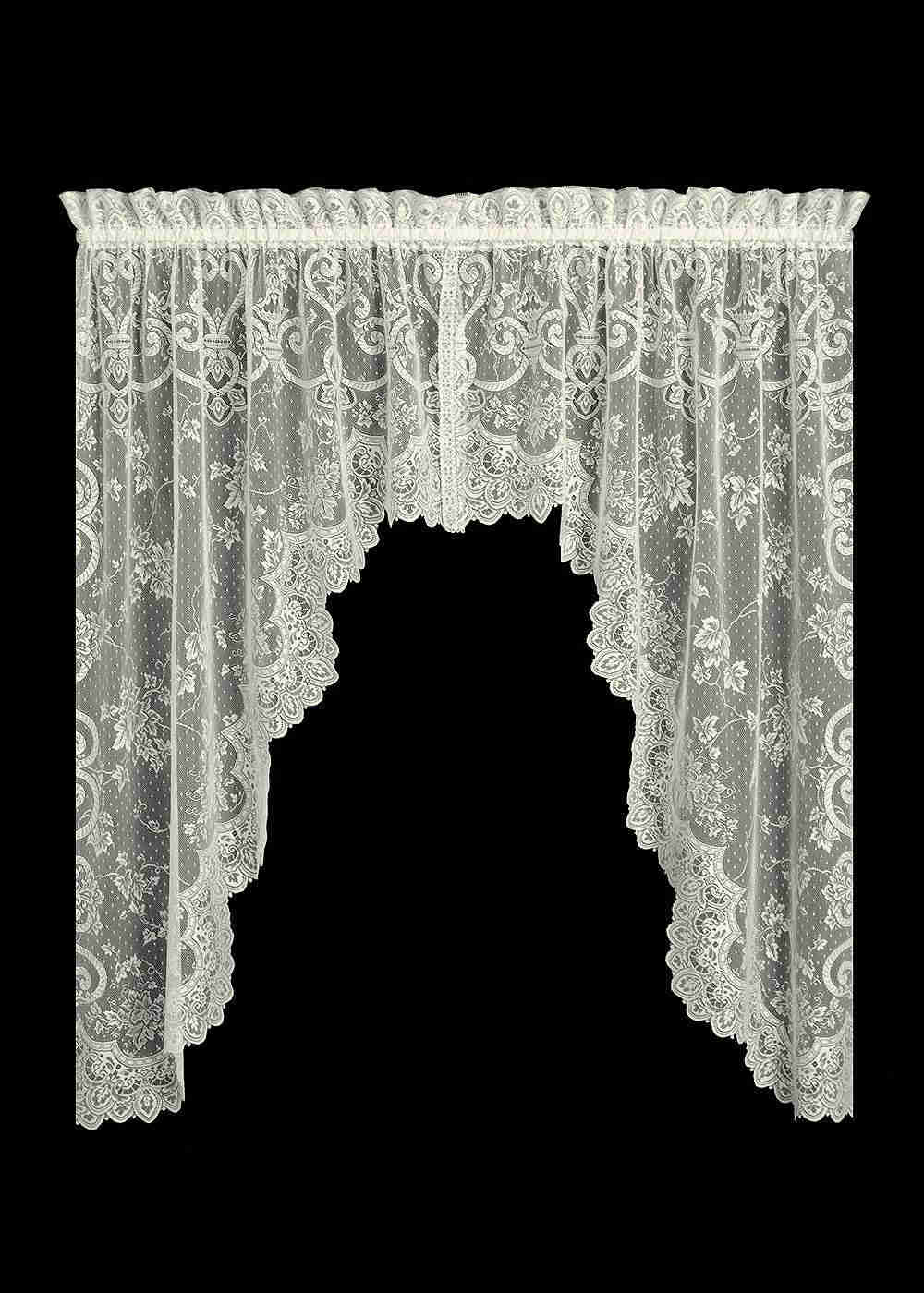 Elegant English Ivy Lace Curtains, Valances, and Home Decor