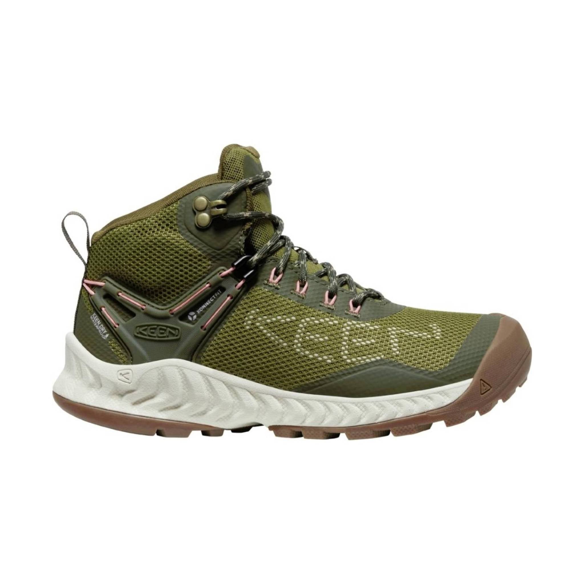 KEEN Women's NXIS EVO Waterproof Hiking Boot - Olive Drab/Birch
