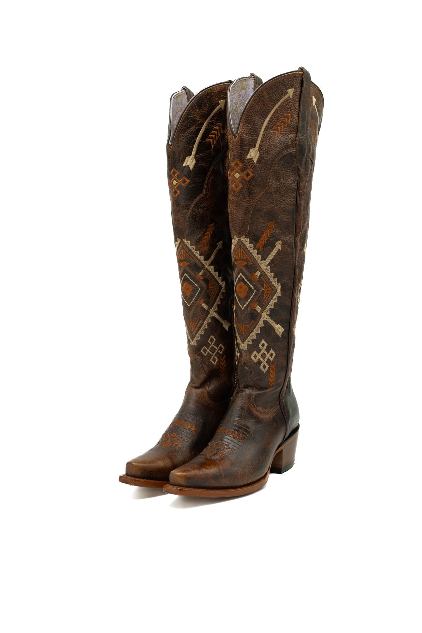 The Itzel Arona XL Cowgirl Boots - Embroidered Leather Western Style