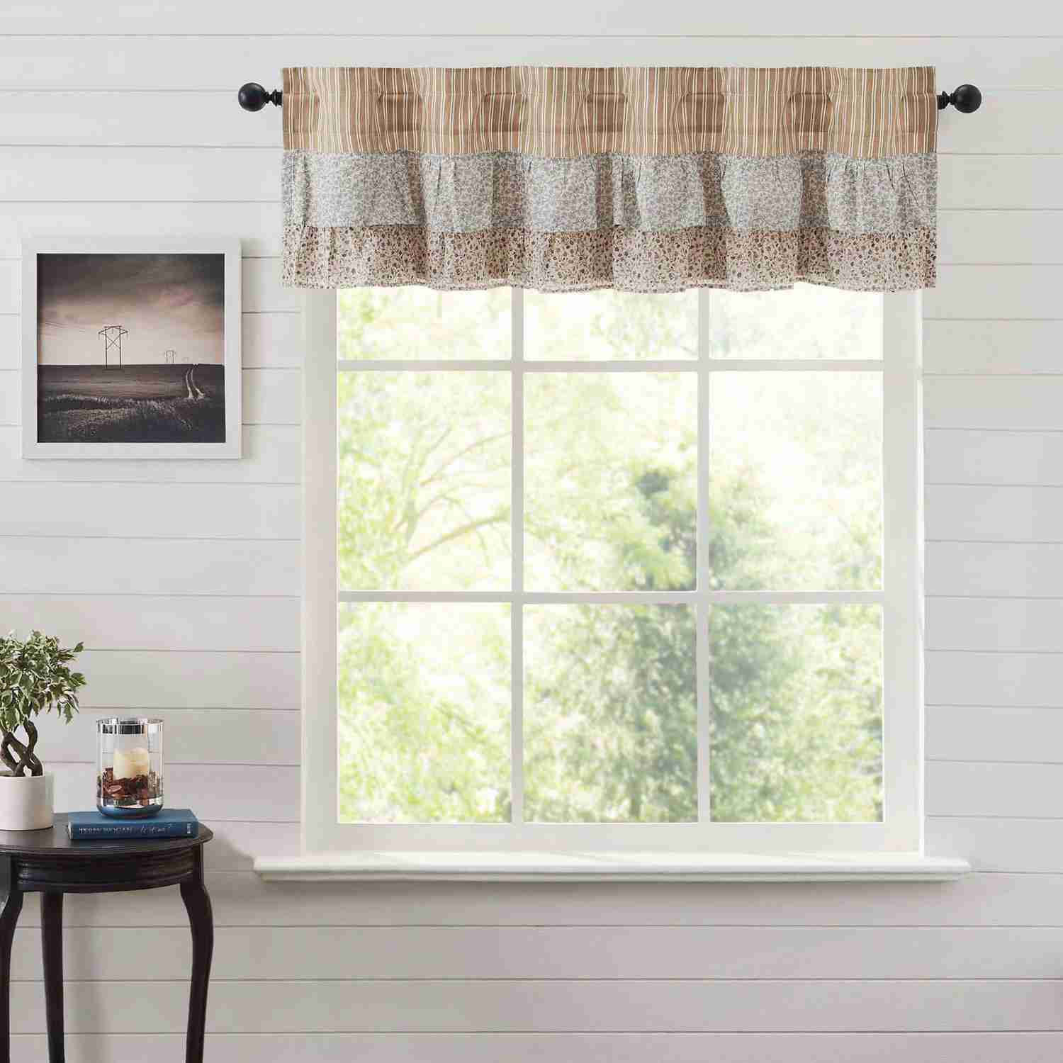 Elegant Gold Ruffled Valance for Cottage Charm