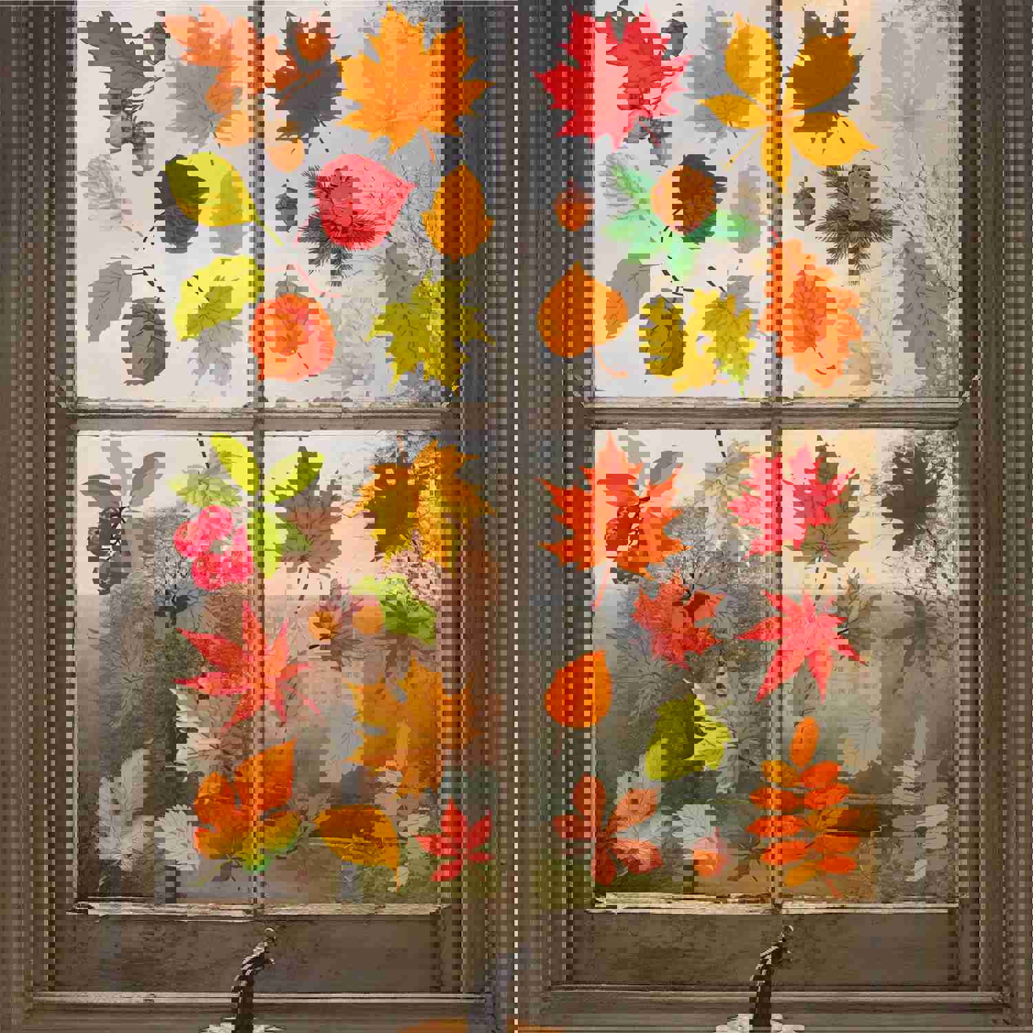 Autumn Themed Window Clings - Festive Fall Decorations