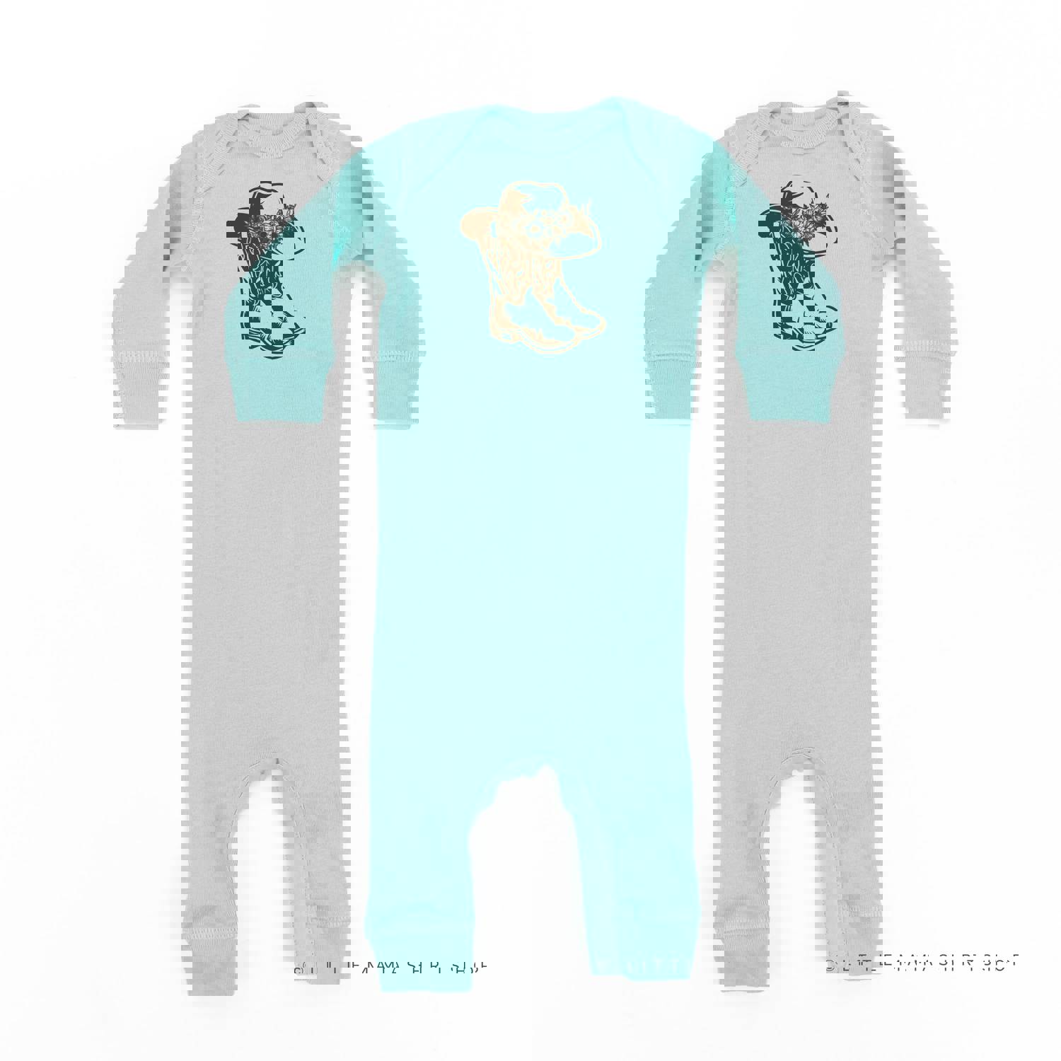 Cowgirl Boots with Hat and Flowers - Unisex Baby Sleeper