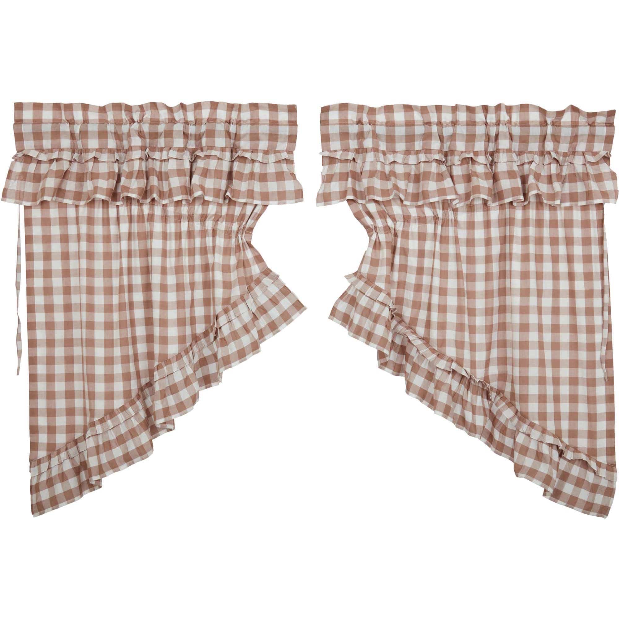 Annie Buffalo Ruffled Prairie Swag - Country Style Window Decor