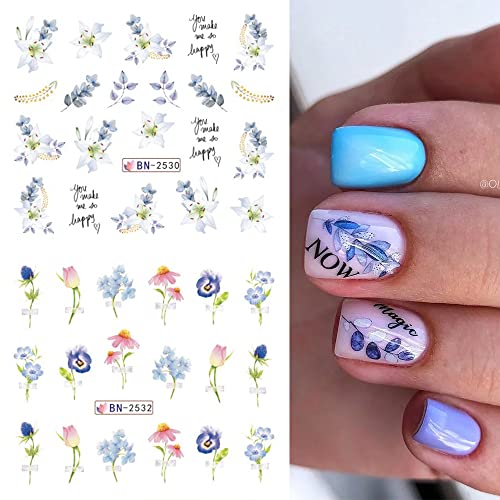 Flower Water Transfer Nail Art Stickers - Spring & Summer Floral Designs