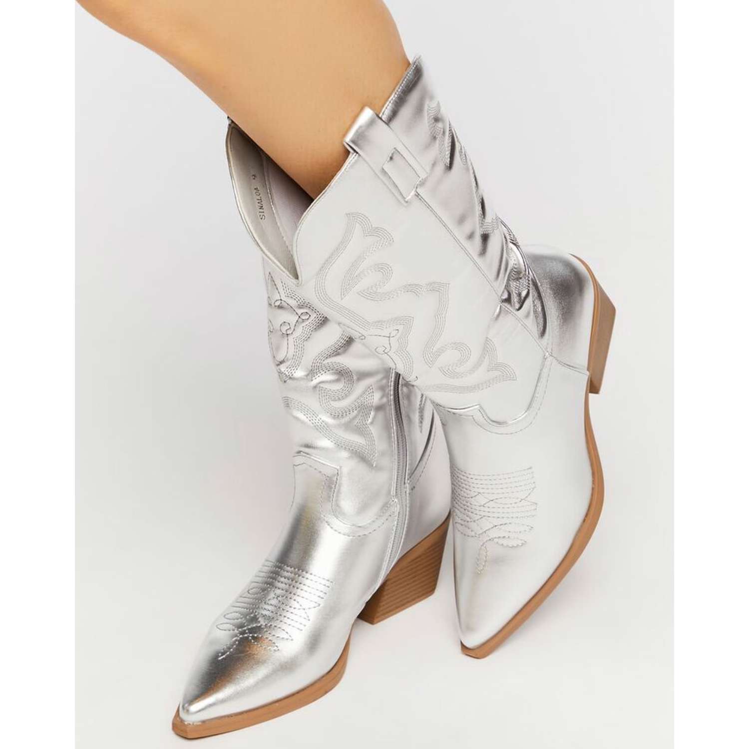 Stylish Zippered Embroidered Cowgirl Boots