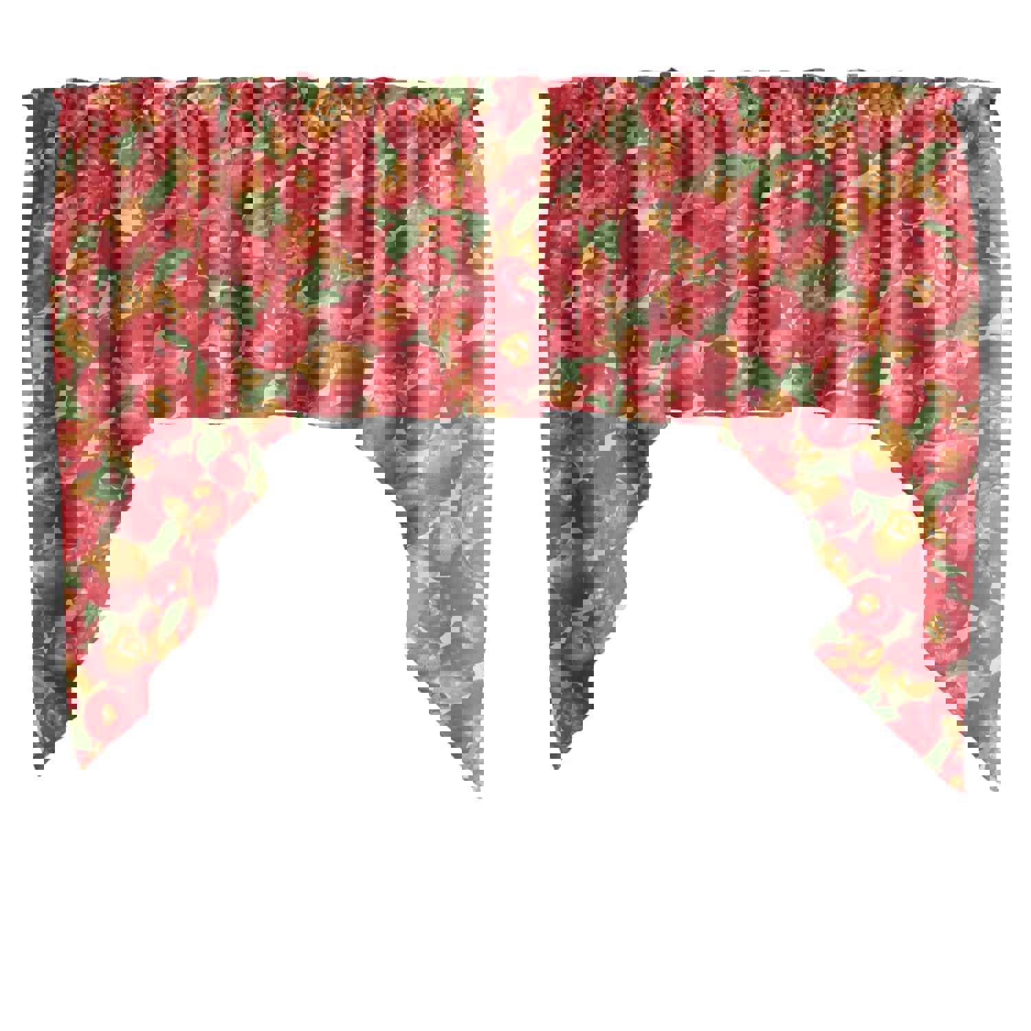 Cotton Print Swag Valance with Apples Design