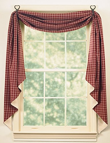 Park Sturbridge Wine Plaid Curtains and Tabletop Collection