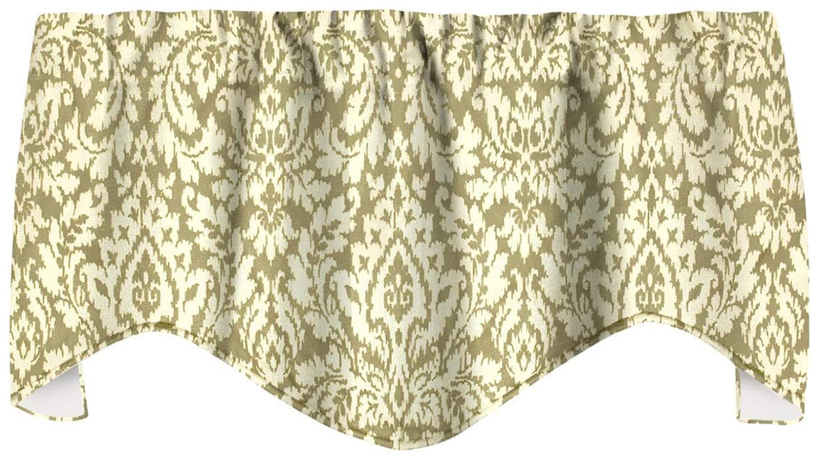 Elegant Damask Gold Valances for Windows, 53" x 18"