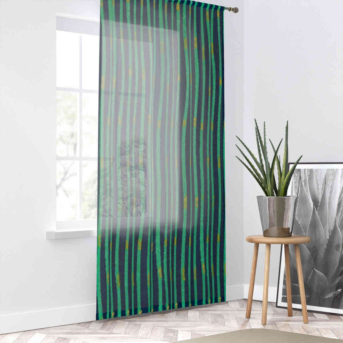 Elegant Japanese-Inspired Sheer Window Curtain