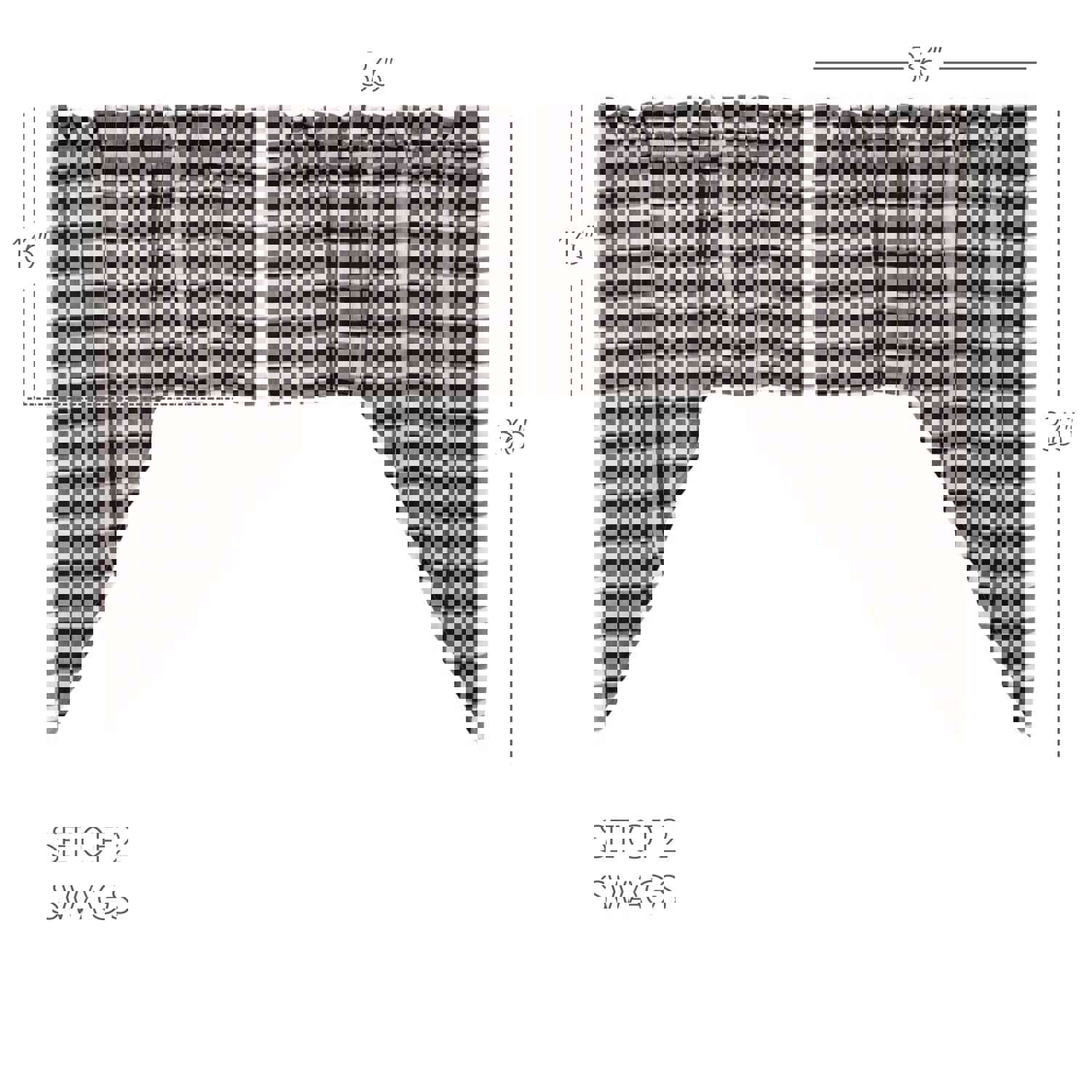 Annie Buffalo Check Prairie Swag Set - Modern Farmhouse Window Curtains