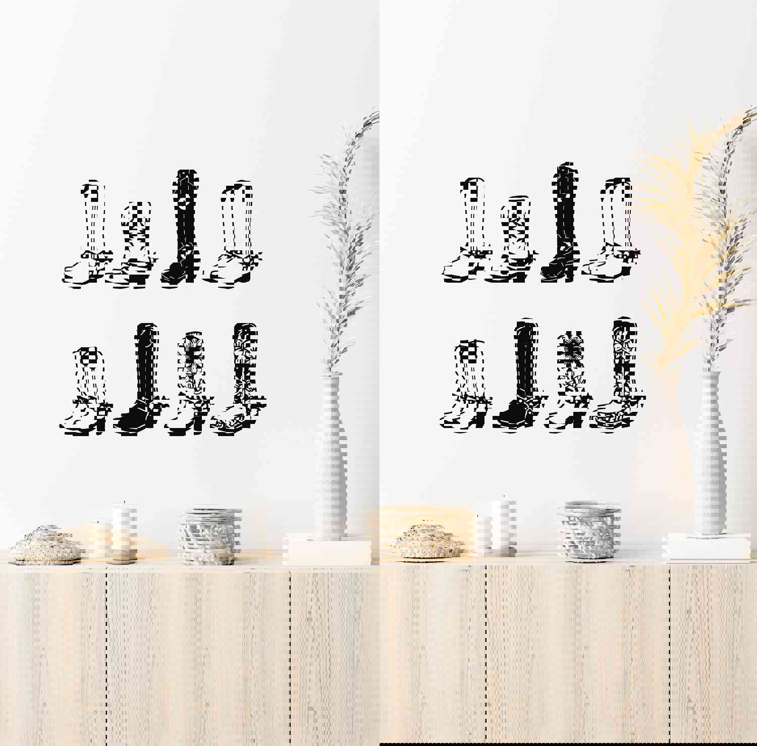 Custom Cowboy Cowgirl Boots Vinyl Wall Decal
