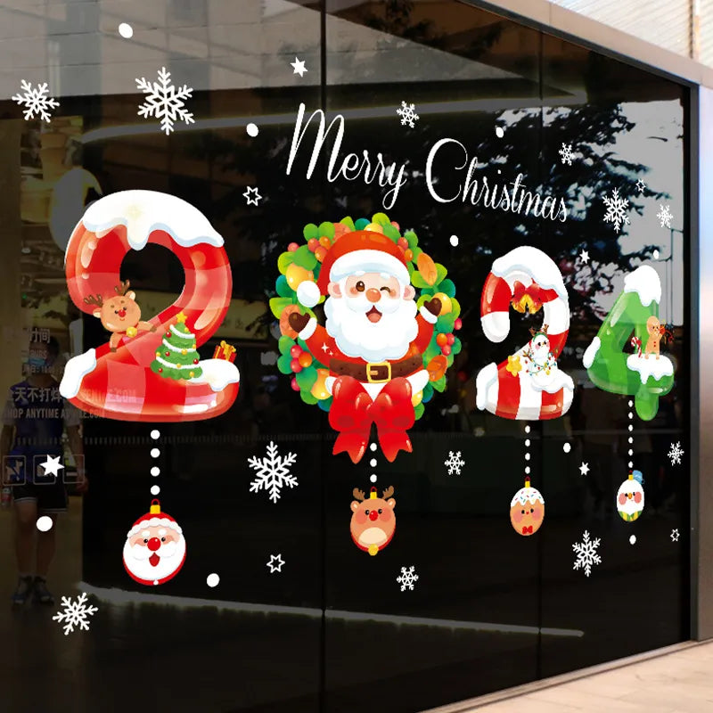 2024 Festive Christmas Window Sticker Set