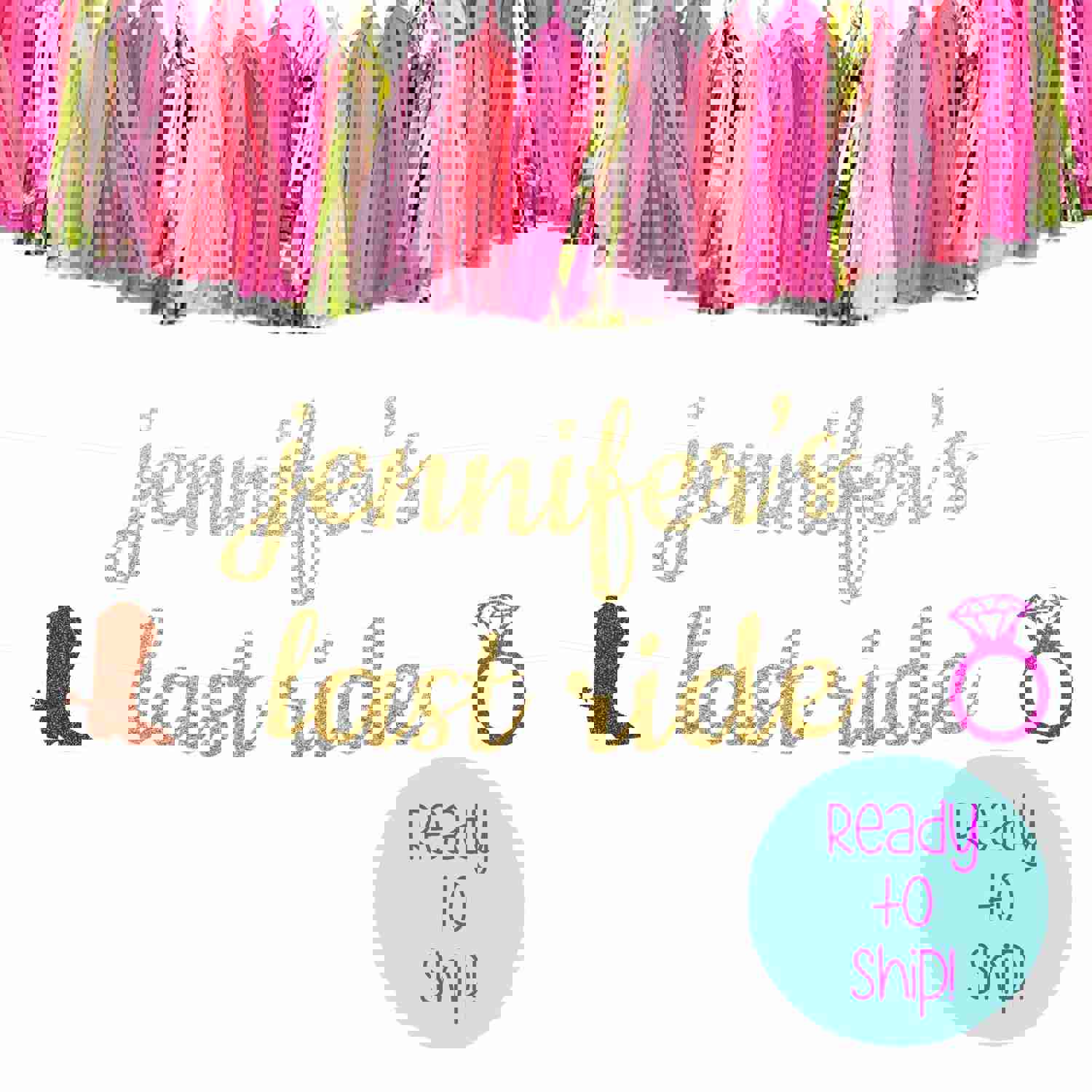 Personalized Bachelorette Party Banner - Boots and Bling