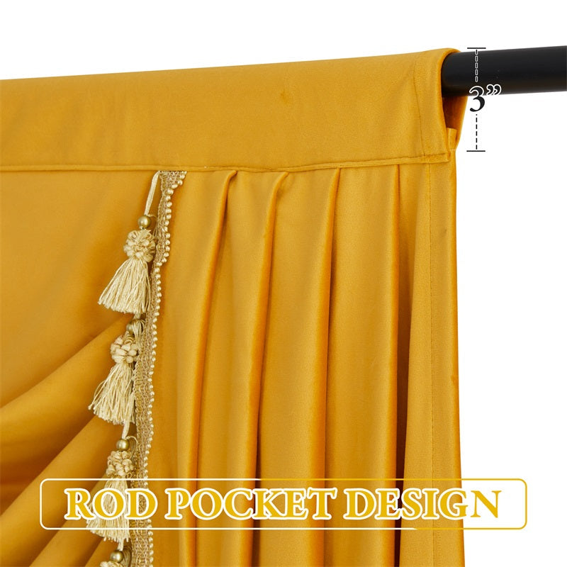 Elegant Velvet Blackout Valance with Swags for Home Privacy