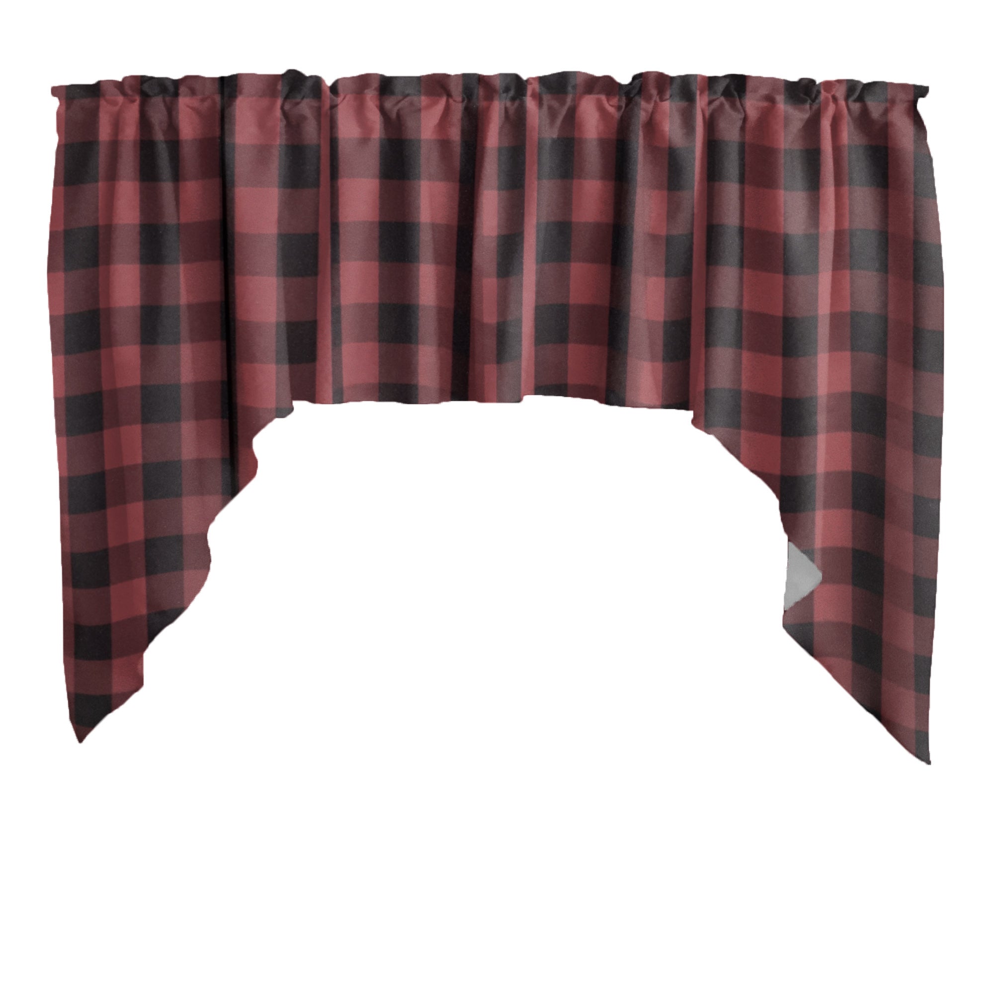 Buffalo Check Poplin Swag Window Valance Set, 72" Wide x 36" Tall
