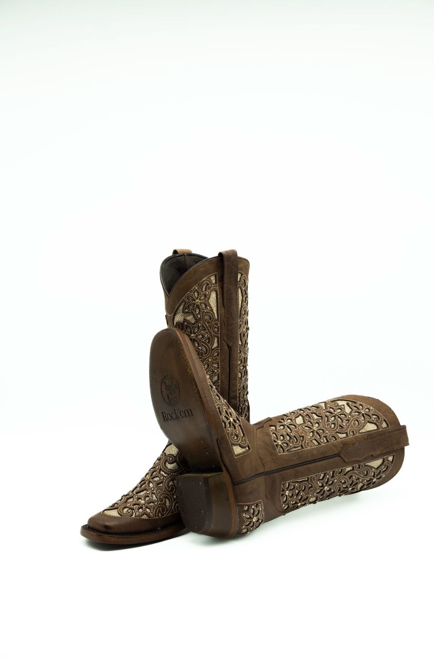 Darla Dunas Frontier Cowgirl Boot - Authentic Leather Western Style