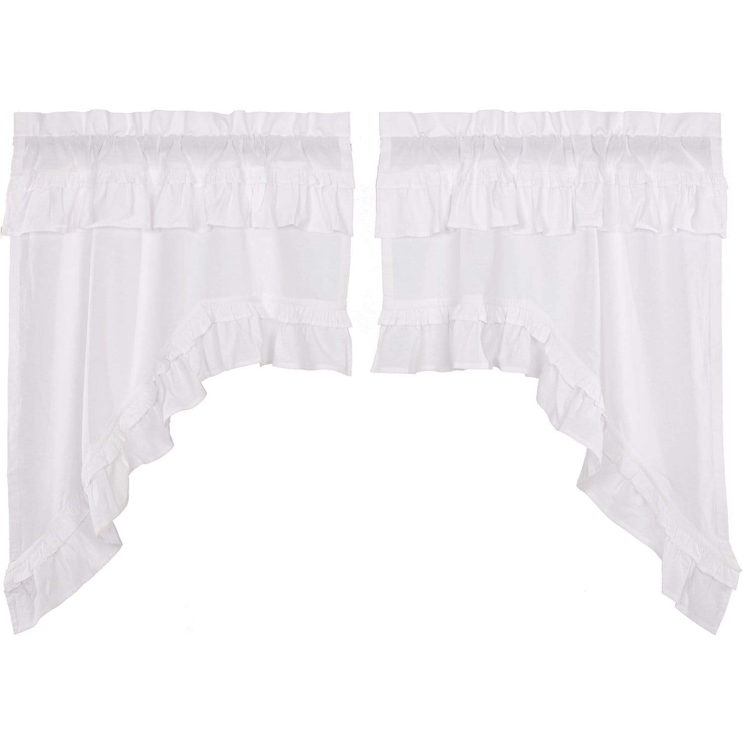 Elegant Muslin Ruffled Swag Curtains