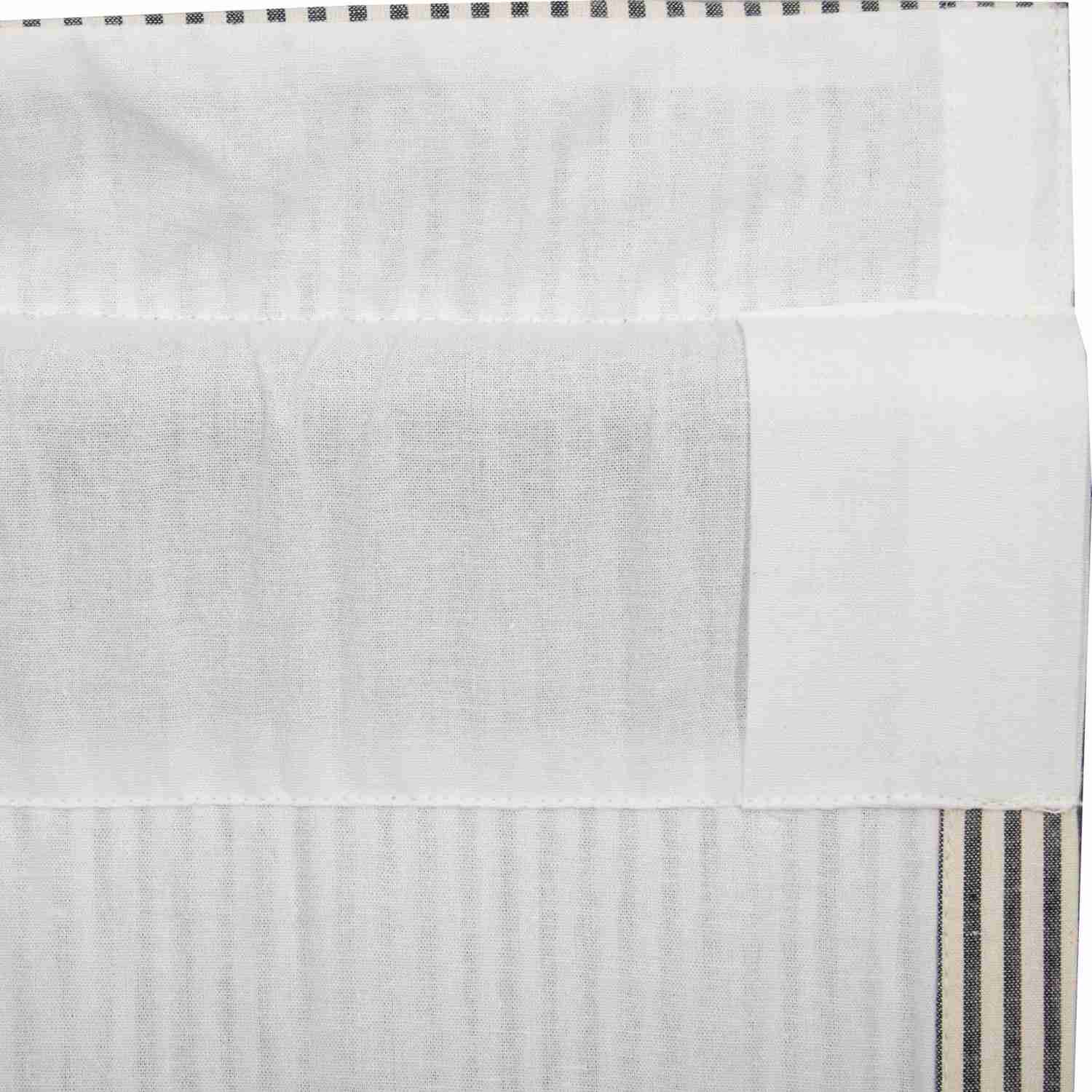 Hatteras Seersucker Blue Ticking Stripe Prairie Swag Set