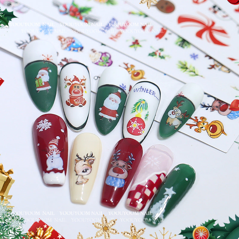 BQAN 2022 Festive 3D Nail Stickers - Snowflake & Santa Claus Designs