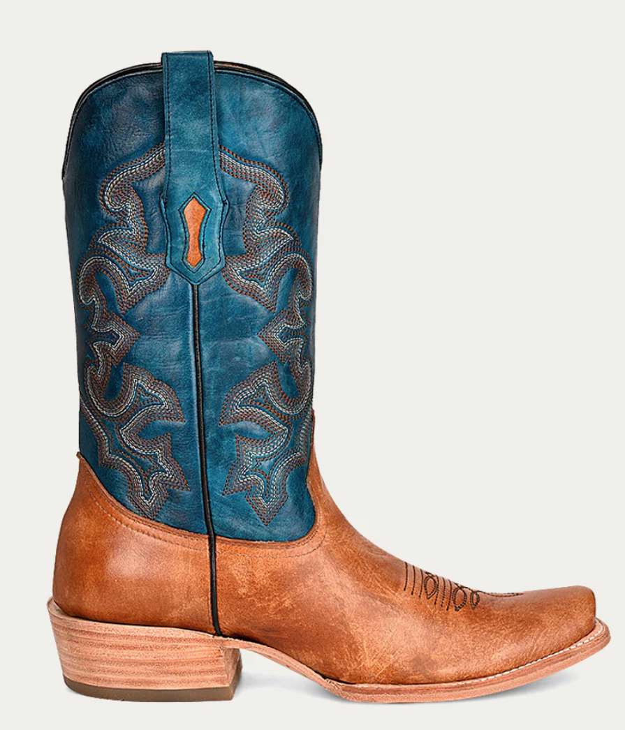 Stylish Sand and Navy Blue Cowboy Boots for Men