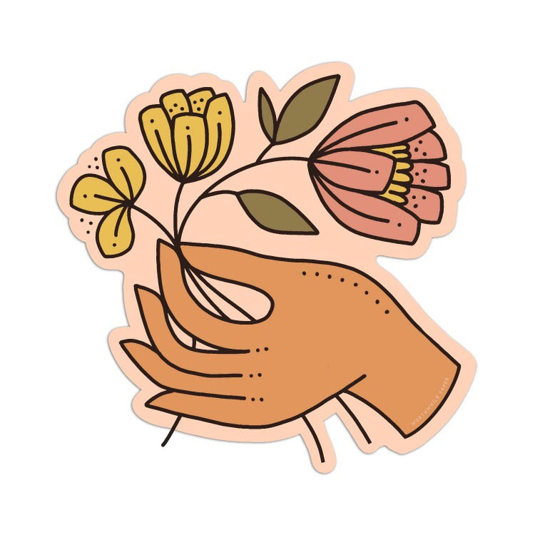 Michigan-Made Picking Flowers Outdoor Sticker
