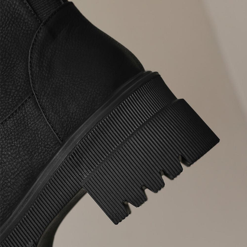 Customized Retro Chunky Heel Boots with Rivets