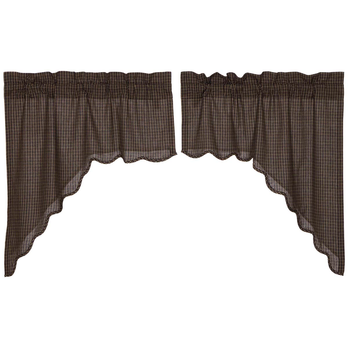 Rustic Charm Window Swag Set, Kettle Grove Plaid