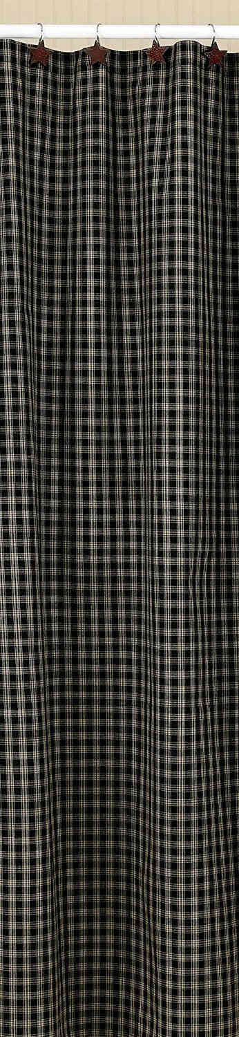 Park Sturbridge Black Plaid Valance for Traditional Home Decor