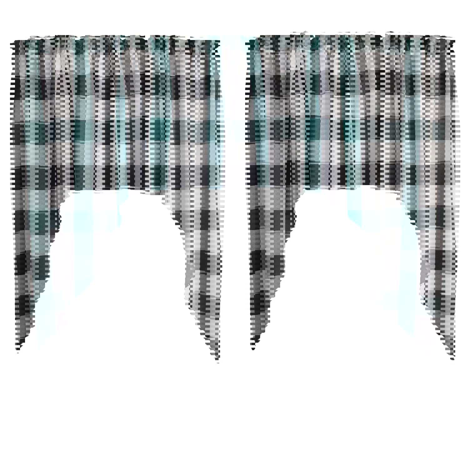 Buffalo Check Poplin Swag Window Valance Set, 72" Wide x 36" Tall